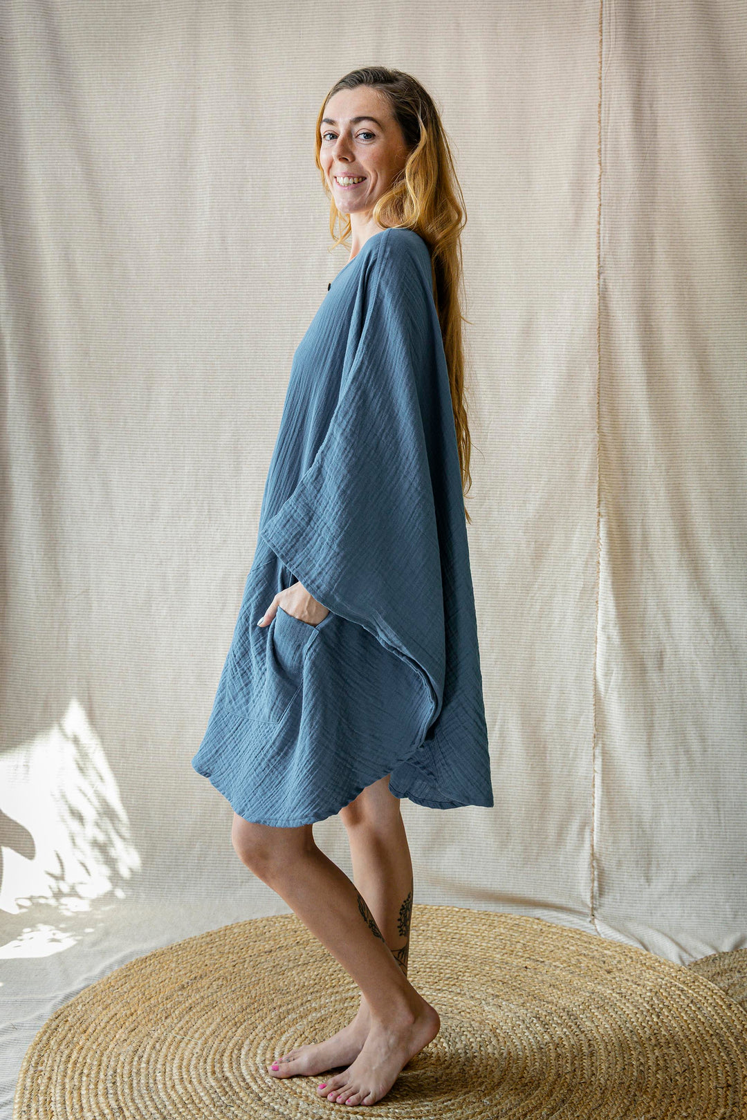 Musselin Poncho-Kleid ~ SKY