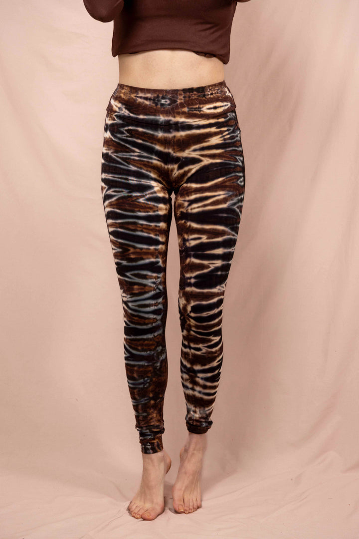 Leggins, Sportleggins, Farbig, Braun Orange Schwarz, Yogaleggins, yogafashion, Muster, Abstrakt