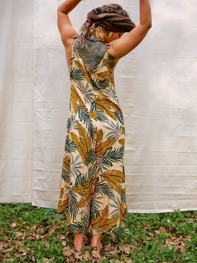 Jumpsuit ~ JADE. Vintage Einteiler. Hosenkleid. 100% Baumwolle.