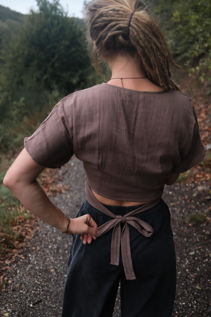 Wickeltop ~ LINNEA | Camel-Braun