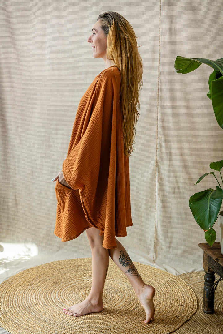 Musselin Poncho-Kleid ~ FIRE