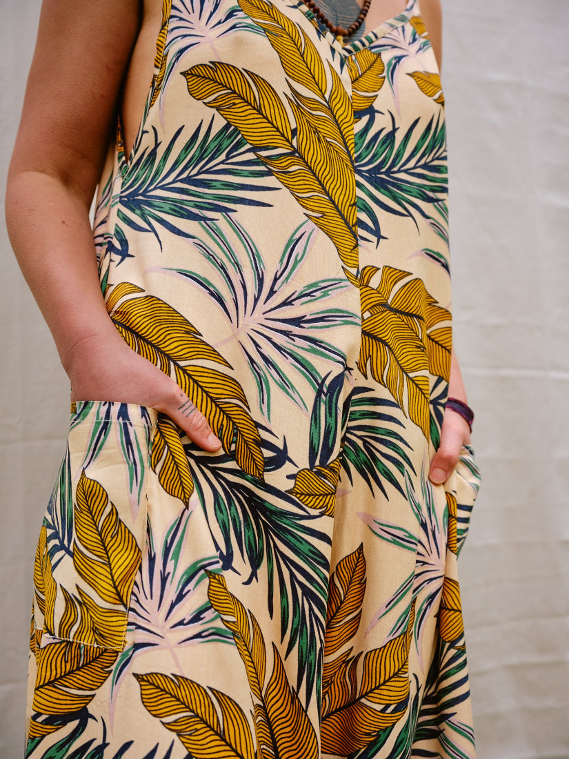 Jumpsuit ~ JADE. Vintage Einteiler. Hosenkleid. 100% Baumwolle.
