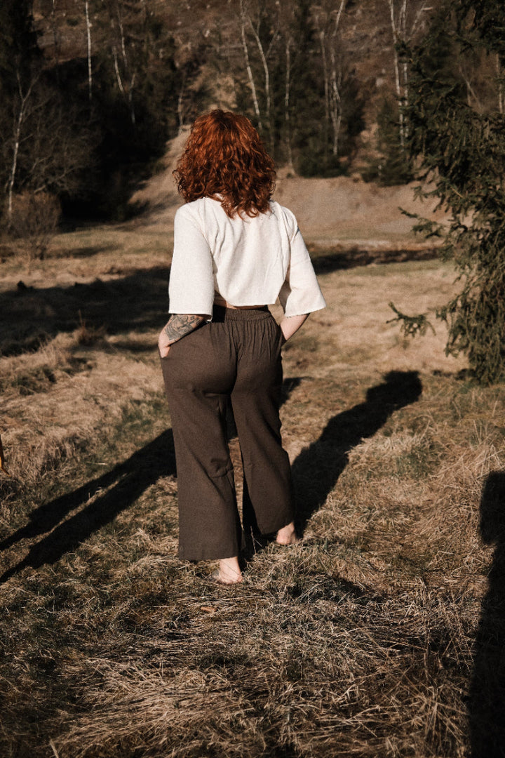 Maxi Hose aus reiner Baumwolle, Weite Baumwollhose, Beduinenhose.