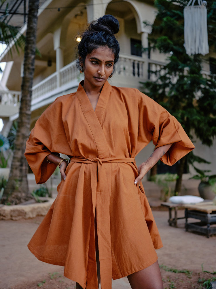 Kimono aus Baumwolle, TheWildFolk, Nachhaltig, elegantes Kleid, Mantel