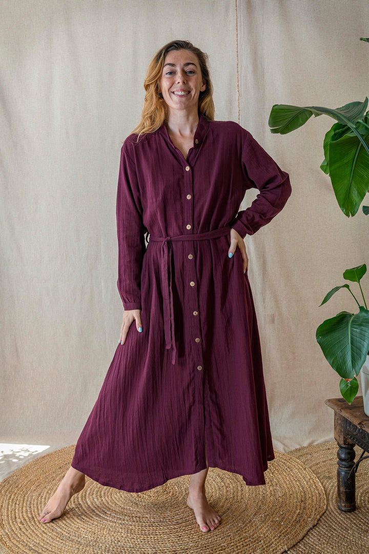 Maxi Kleid CARA ~ AUBERGINE