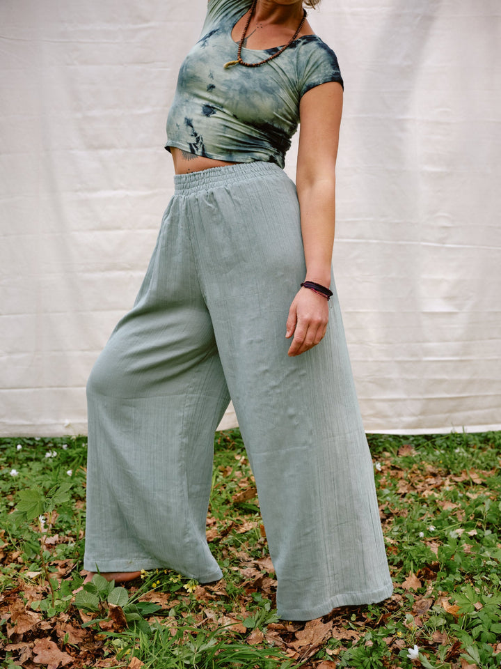 Musselin Maxi-Hose OCEAN in türkisblau. Beduinenhose Türkis. Weite Hose aus 100% Baumwolle. Leinenhose.