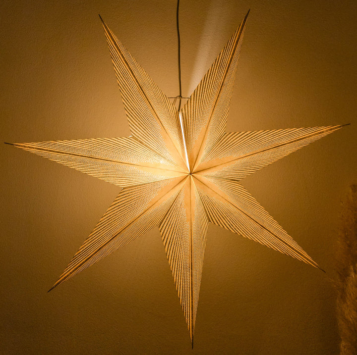 XL Glitzer Stern in WEISS-SILBER