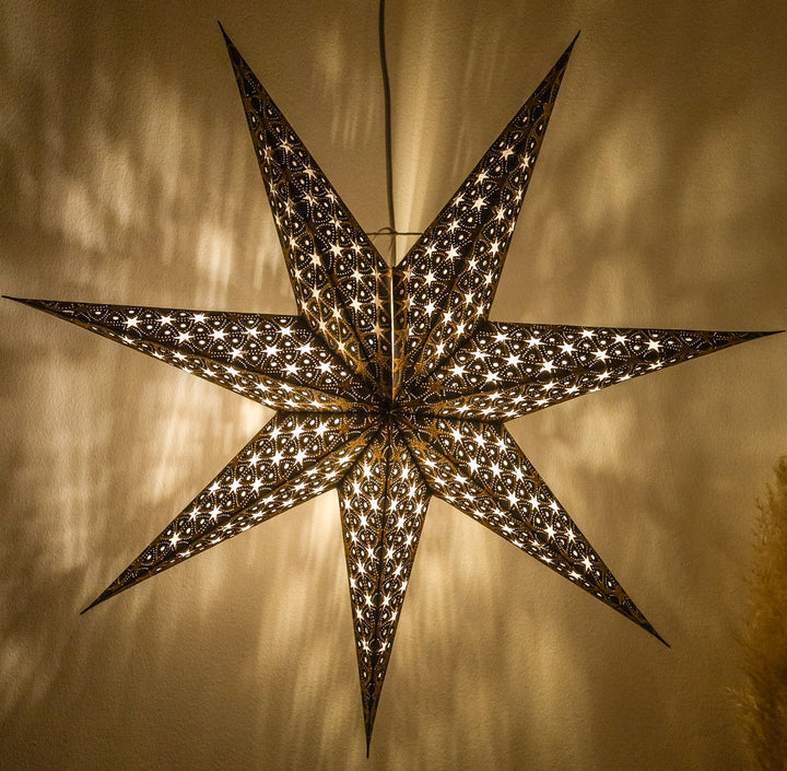 Glitzer Stern in SCHWARZ GOLD