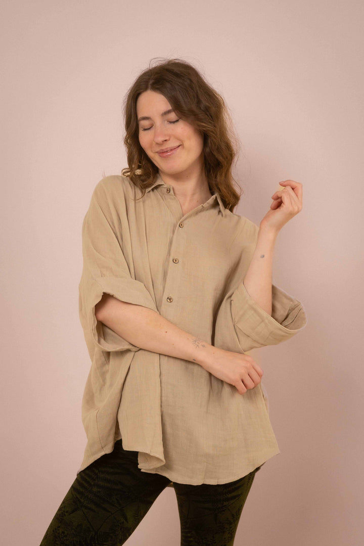 Musselin-Hemd ~ JAMIE Beige