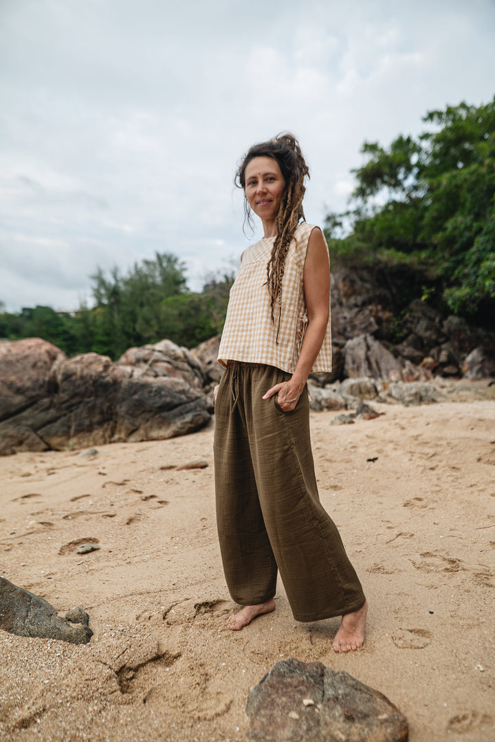 Bio-Musselin Hose ~ OLIVE