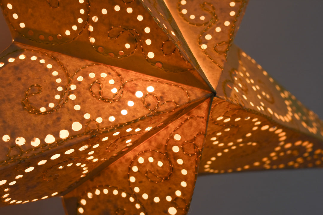 Embroidered star in cream