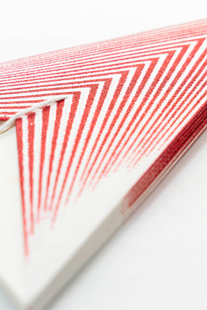 XL Glitzer Stern in WEISS-ROT