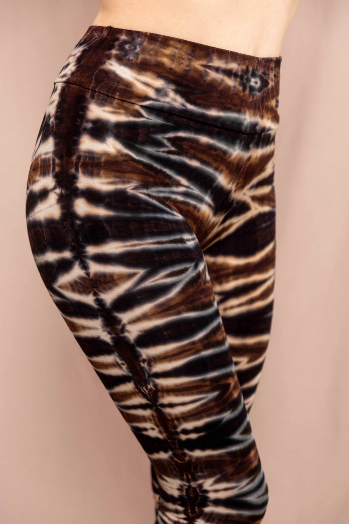 Leggins, Sportleggins, Farbig, Braun Orange Schwarz, Yogaleggins, yogafashion, Muster, Abstrakt