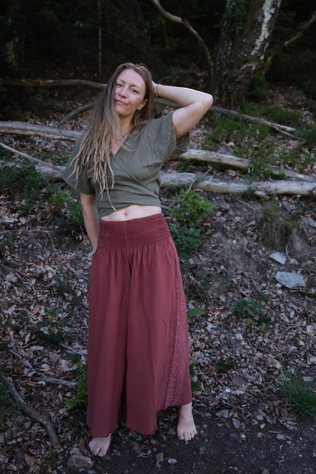Maxi Hose ~ MALOU ROST LIGHT mit blassem Druck