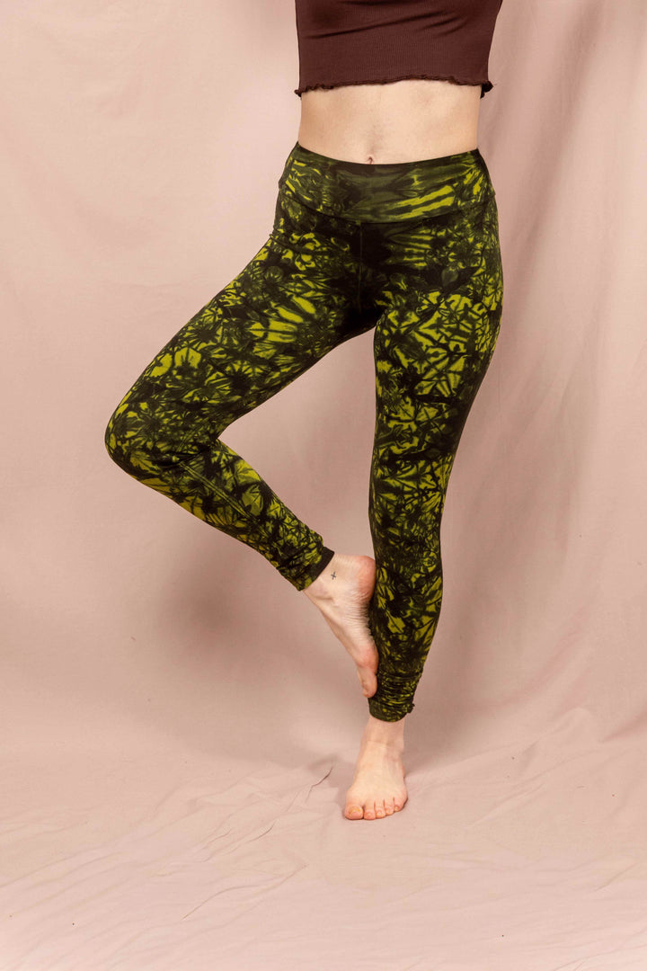 Leggins, Sportleggins, Farbig, grün Schwarz, Yogaleggins, yogafashion