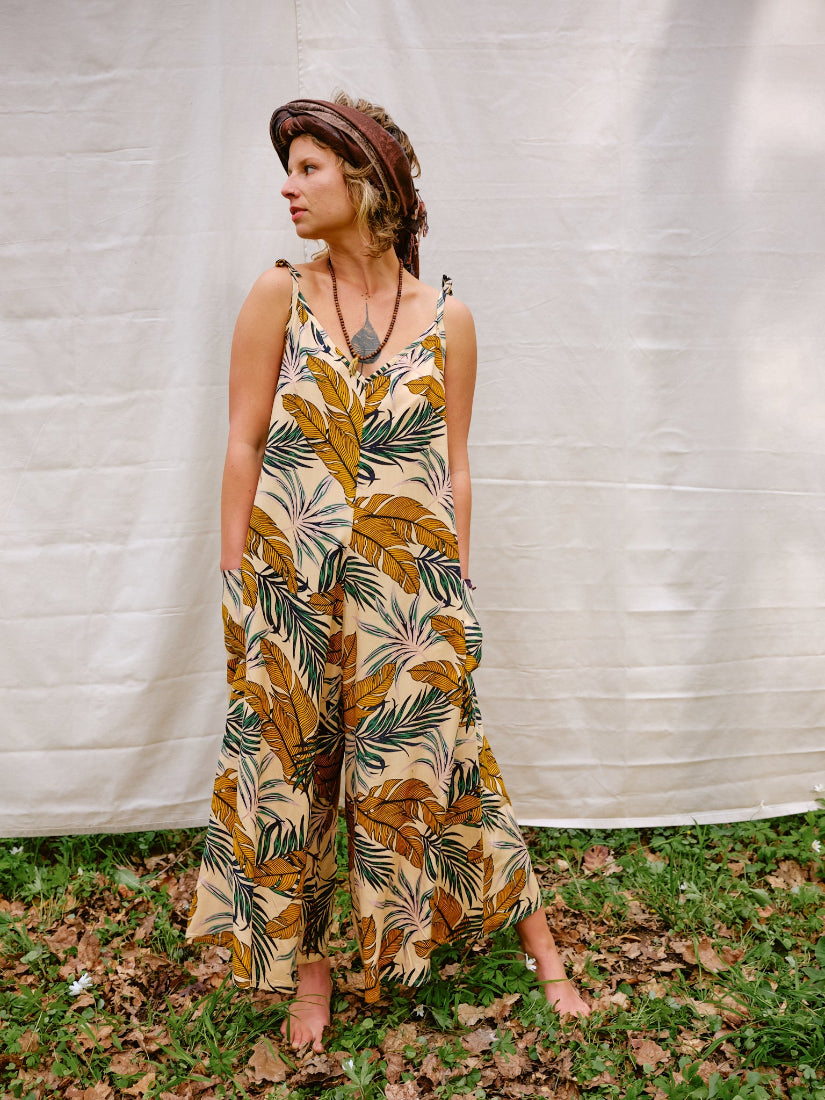 Jumpsuit ~ JADE. Vintage Einteiler. Hosenkleid. 100% Baumwolle.