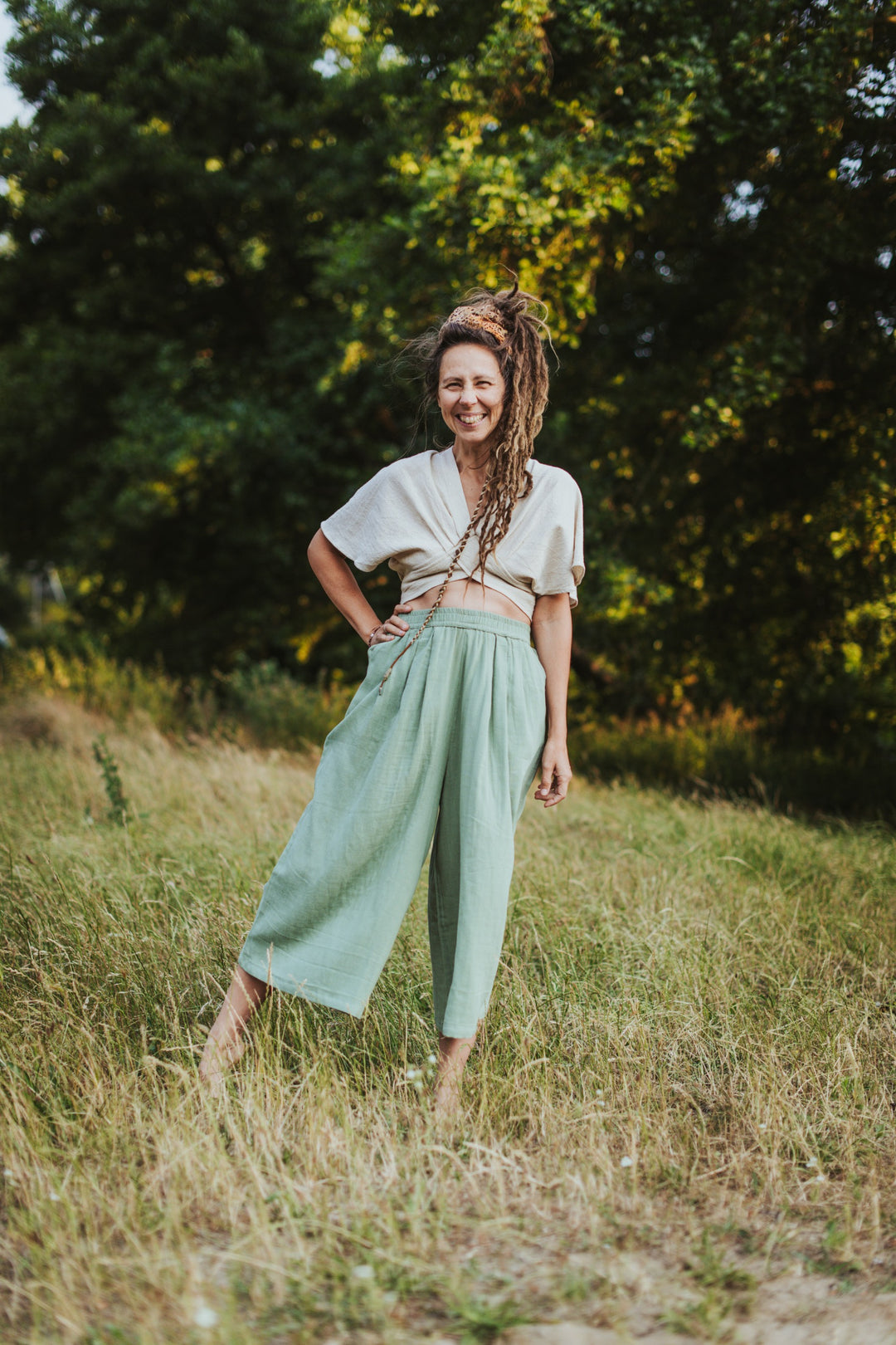 Musselin Culotte ~ Salbei
