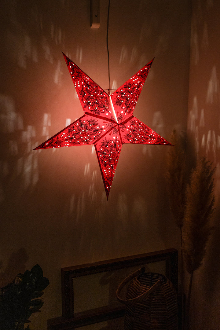 Glitzer Stern in ROT