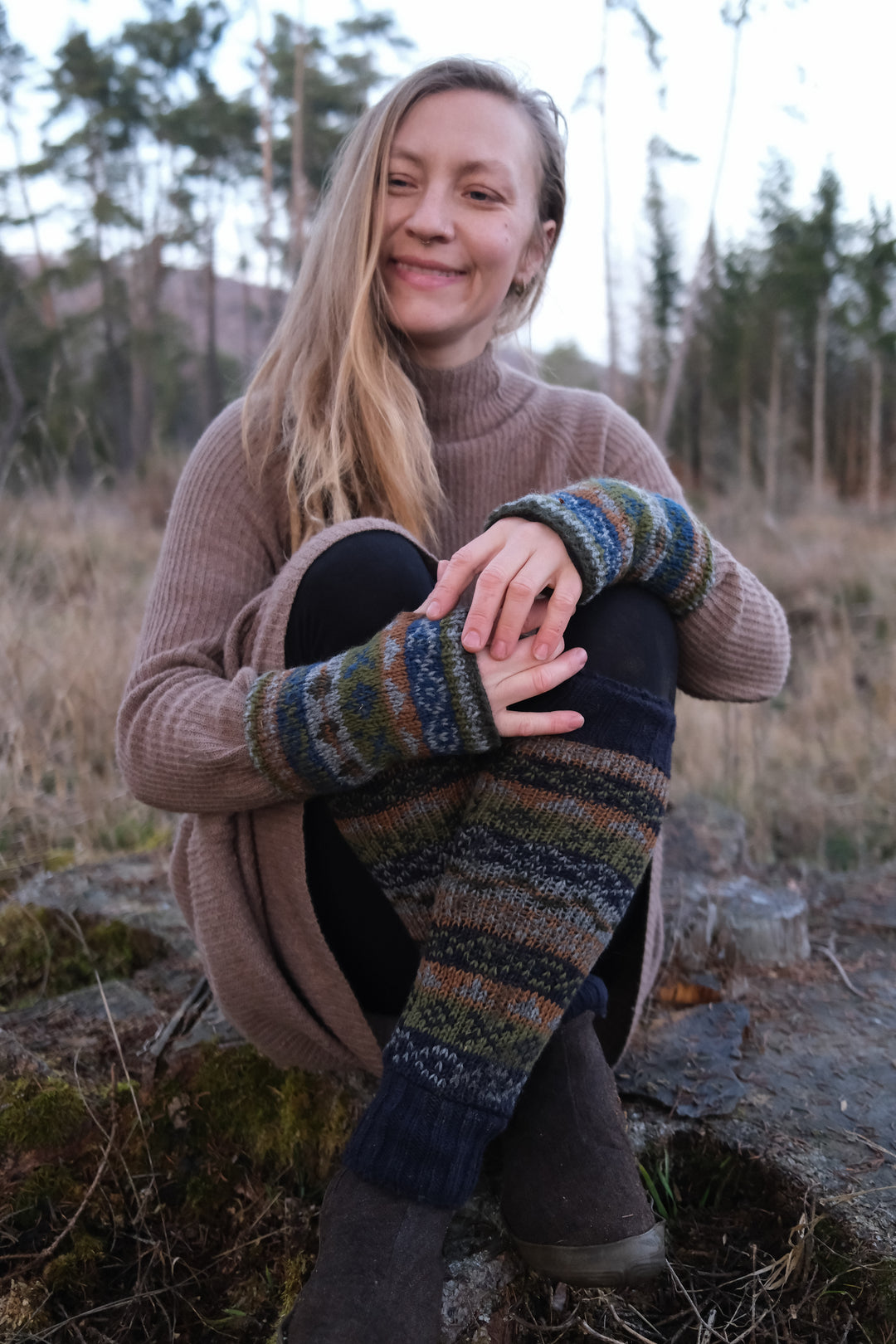 Beinstulpen mit Norwegermuster