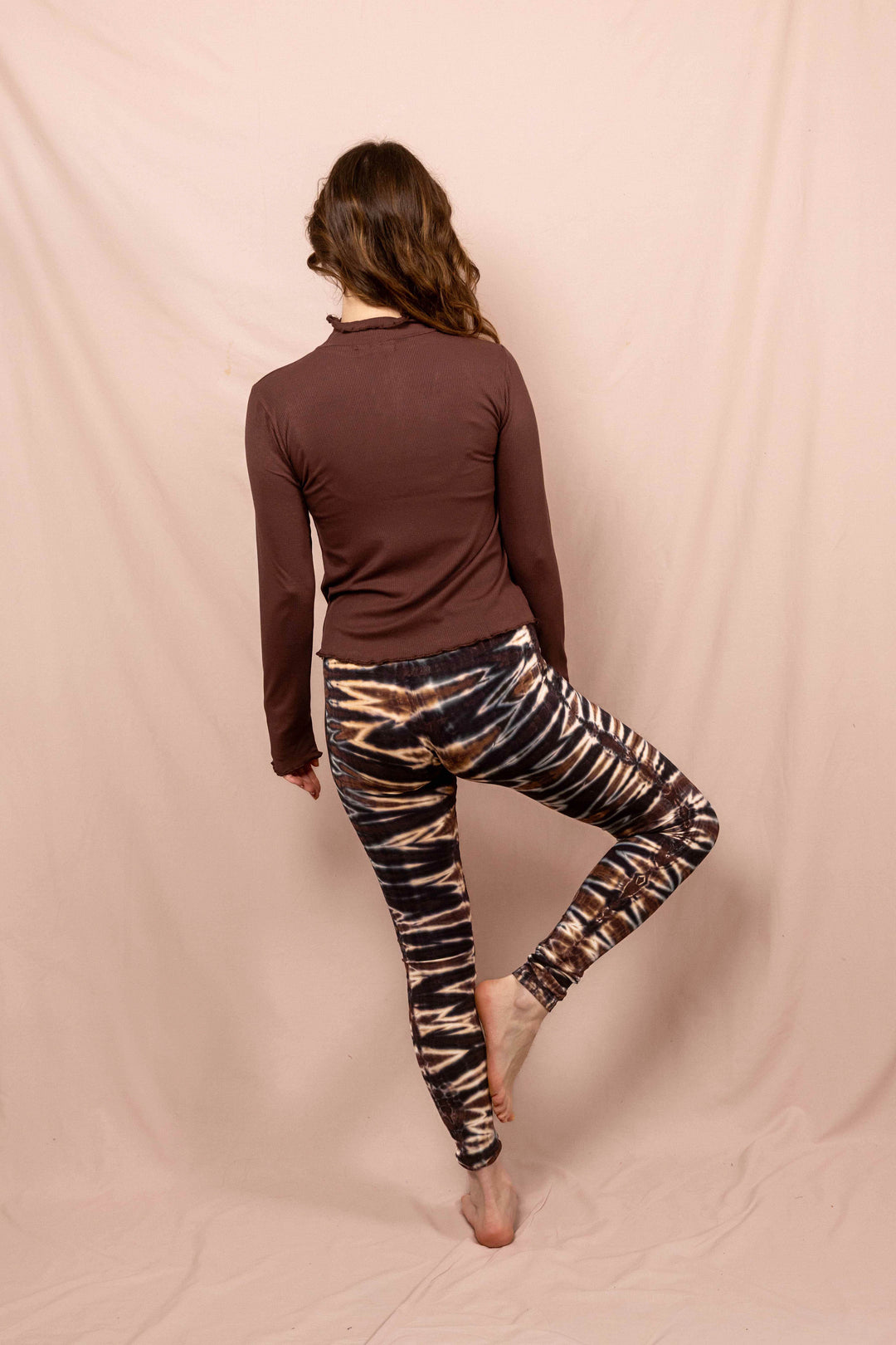 Wintertop, Braun, Stehkragen, Rollkragen, Wintersport, Feinrip Langsleeve