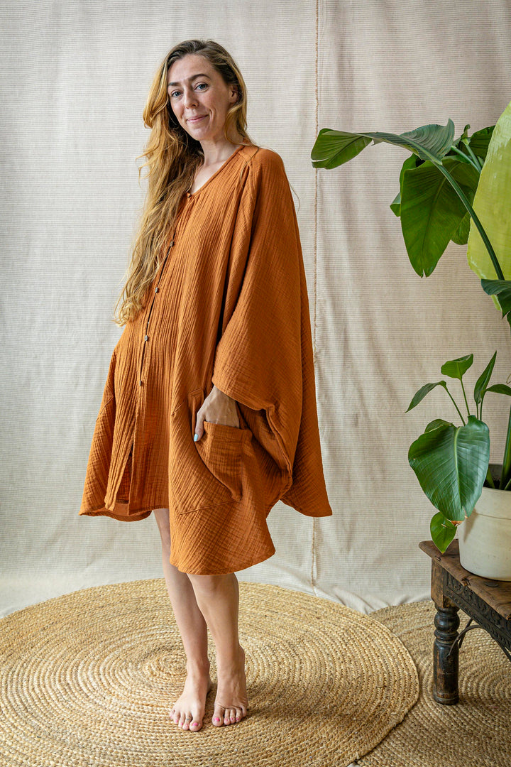 Musselin Poncho-Kleid ~ FIRE