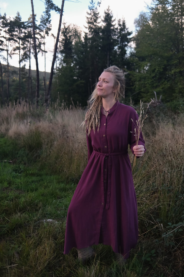 Maxi Kleid CARA ~ AUBERGINE