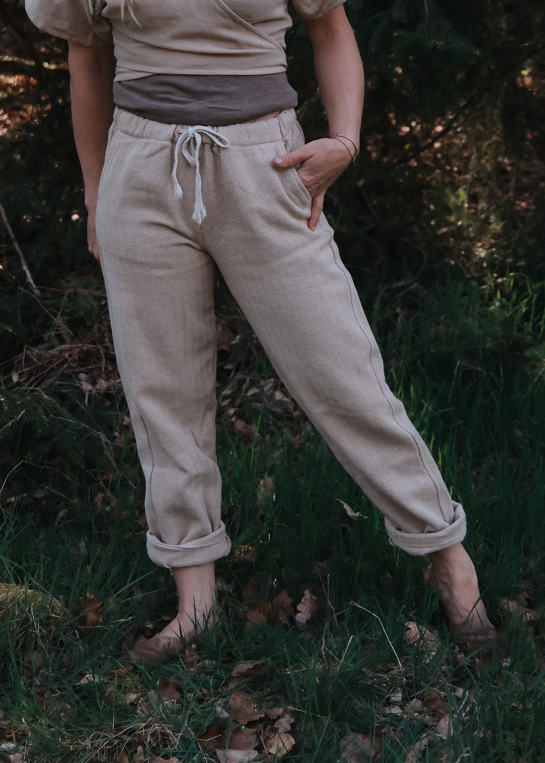 Bequeme Hose ~ LENNY FISCHGRAT beige