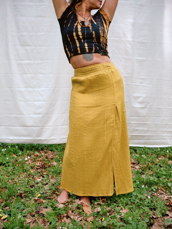 Musselin Rock Soleil in mustard yellow