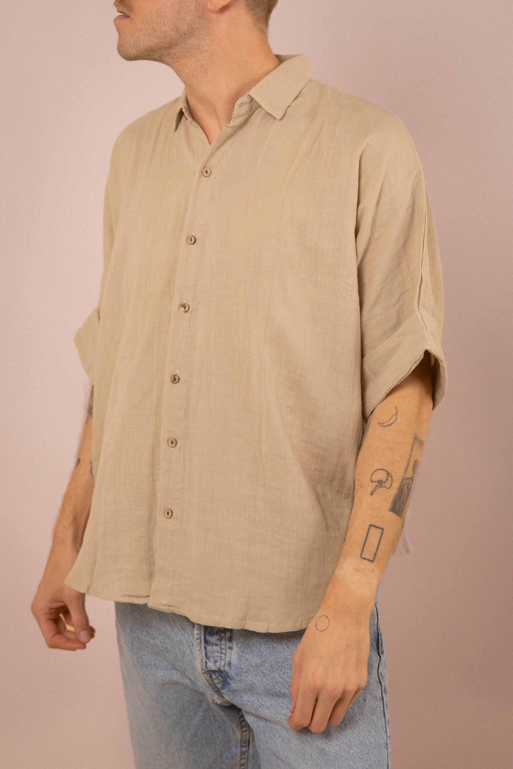 Musselin-Hemd ~ JAMIE Beige