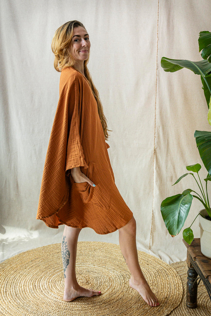 Musselin Poncho-Kleid ~ FIRE