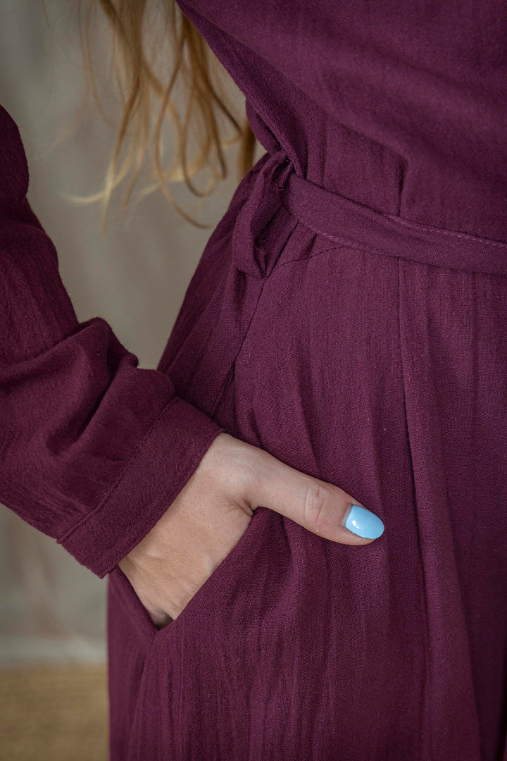 Maxi Kleid CARA ~ AUBERGINE