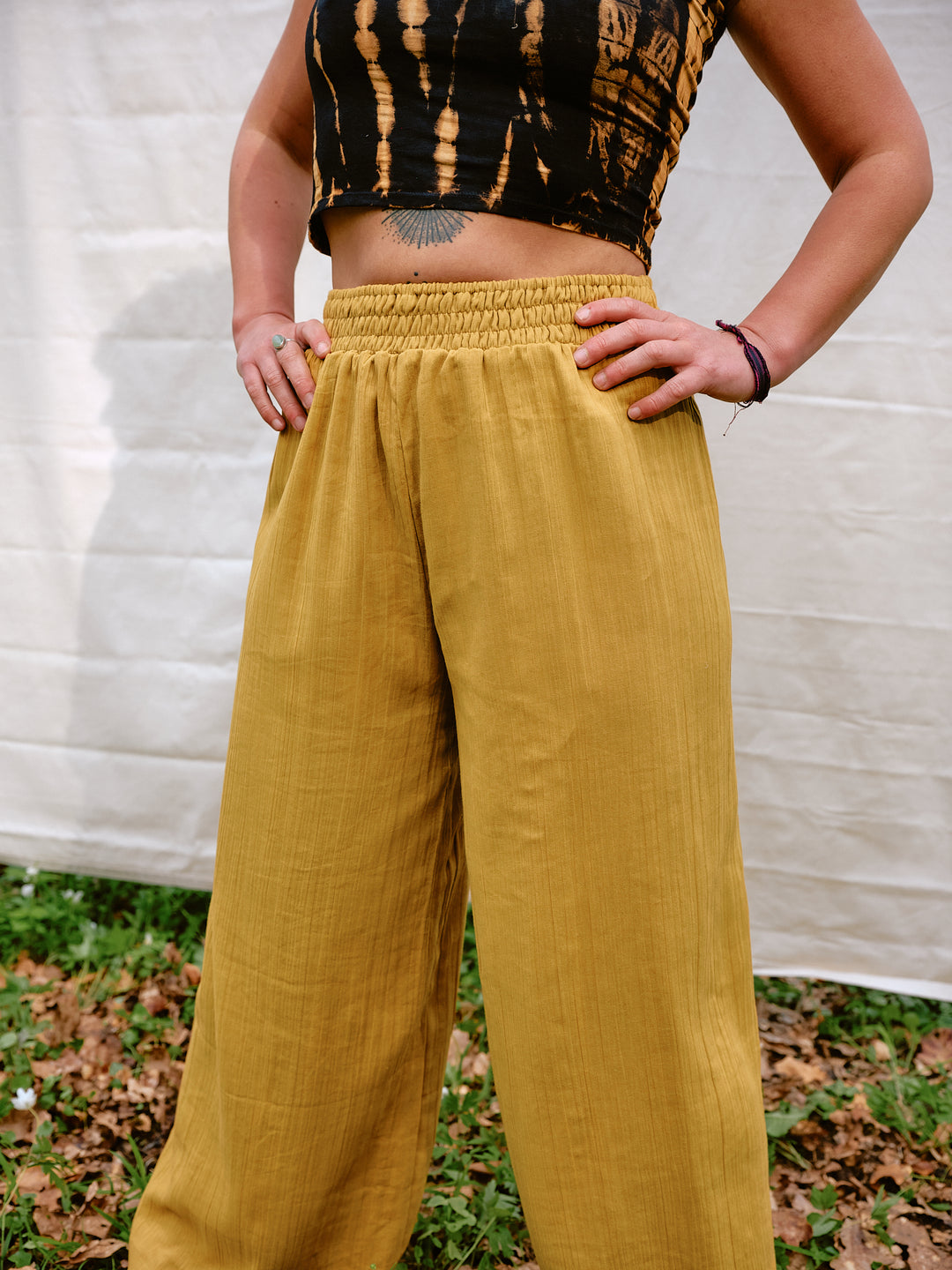 Musselin Maxi-Hose SOLEIL in senfgelb