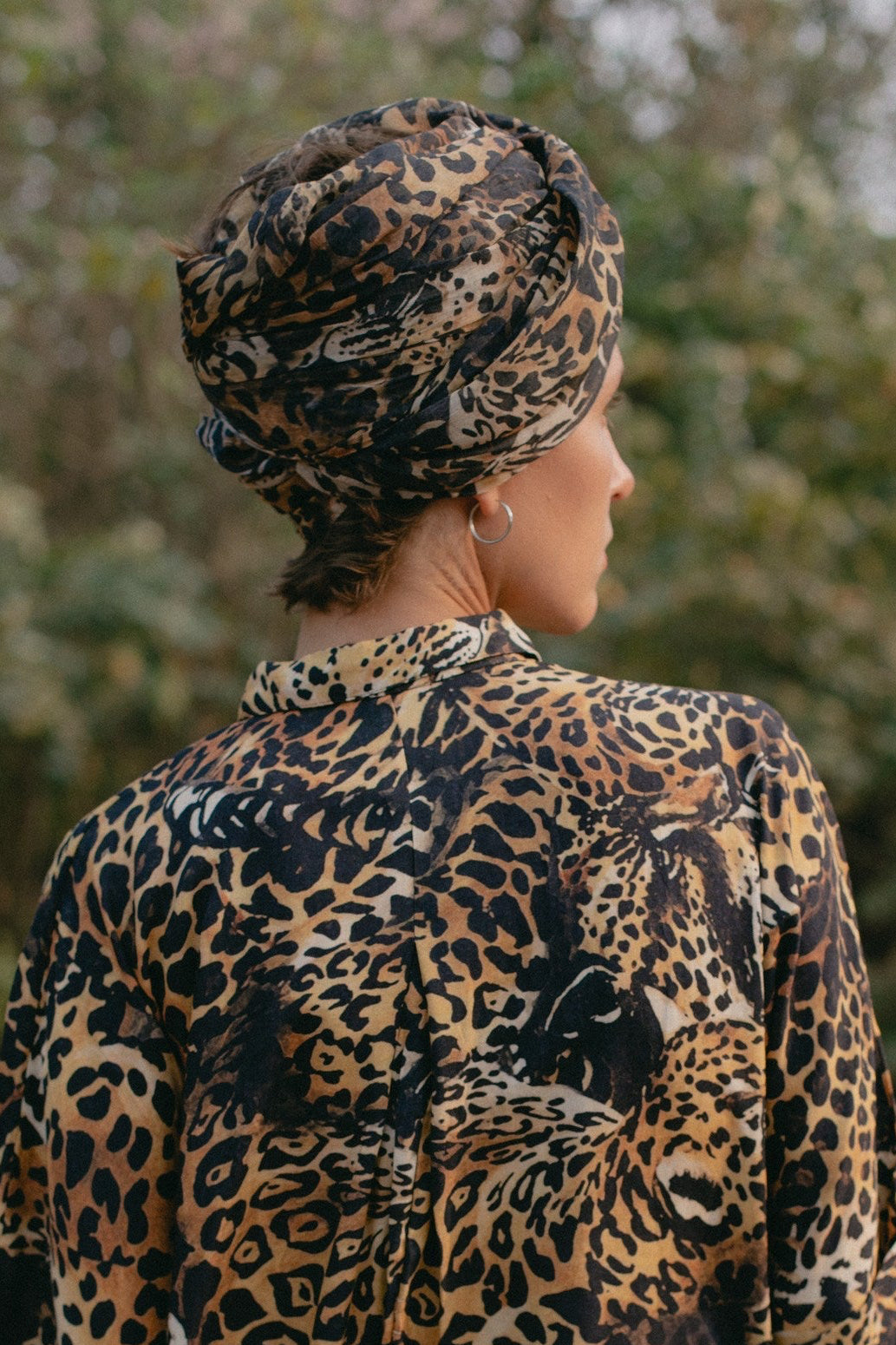 Turban Tigermuster, Tiger Kopftuch, Wickeltuch Kopf, Kopftuch