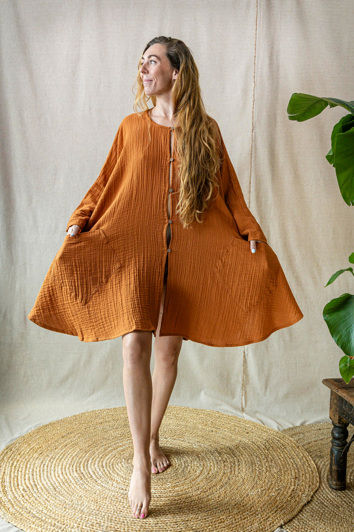 Musselin Poncho-Kleid ~ FIRE