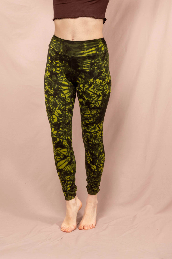 Leggins, Sportleggins, Farbig, grün Schwarz, Yogaleggins, yogafashion