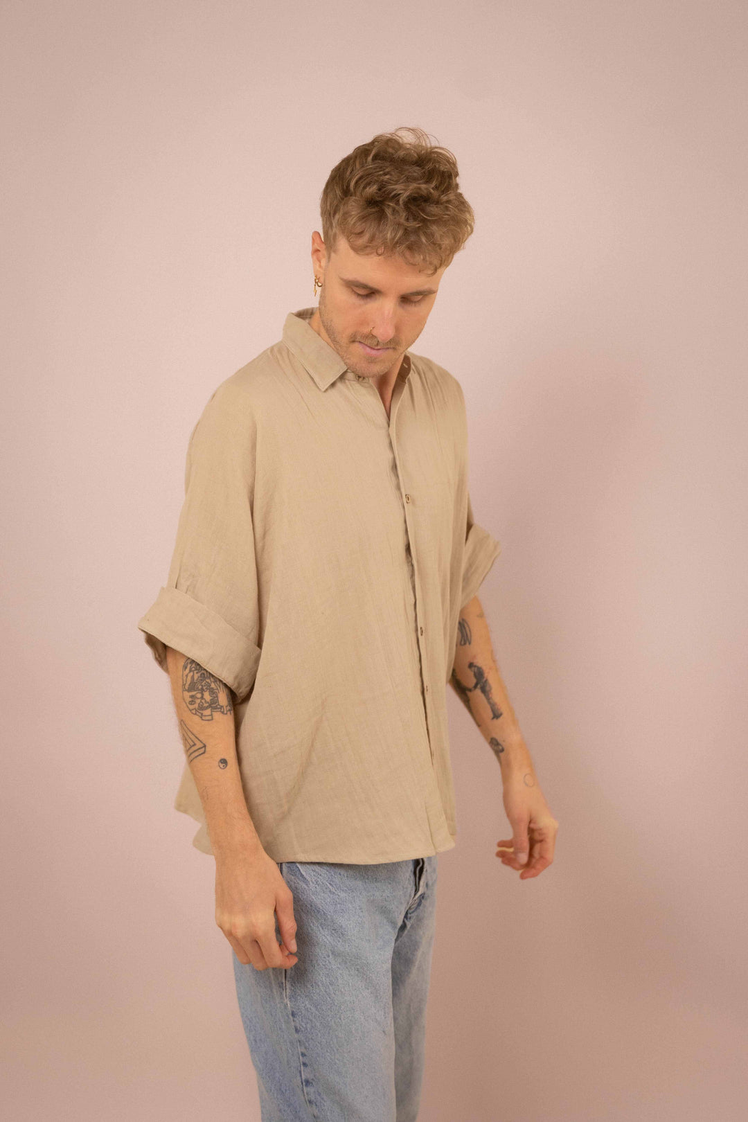 Musselin-Hemd ~ JAMIE Beige