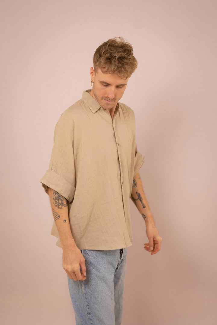 Musselin-Hemd ~ JAMIE Beige