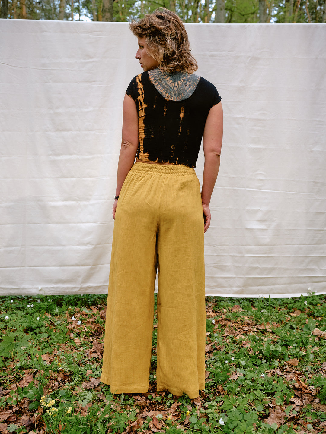 Musselin Maxi-Hose SOLEIL in senfgelb