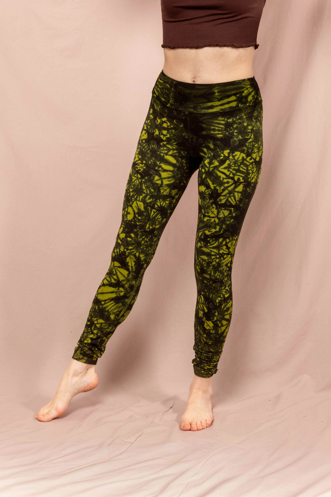 Leggins, Sportleggins, Farbig, grün Schwarz, Yogaleggins, yogafashion