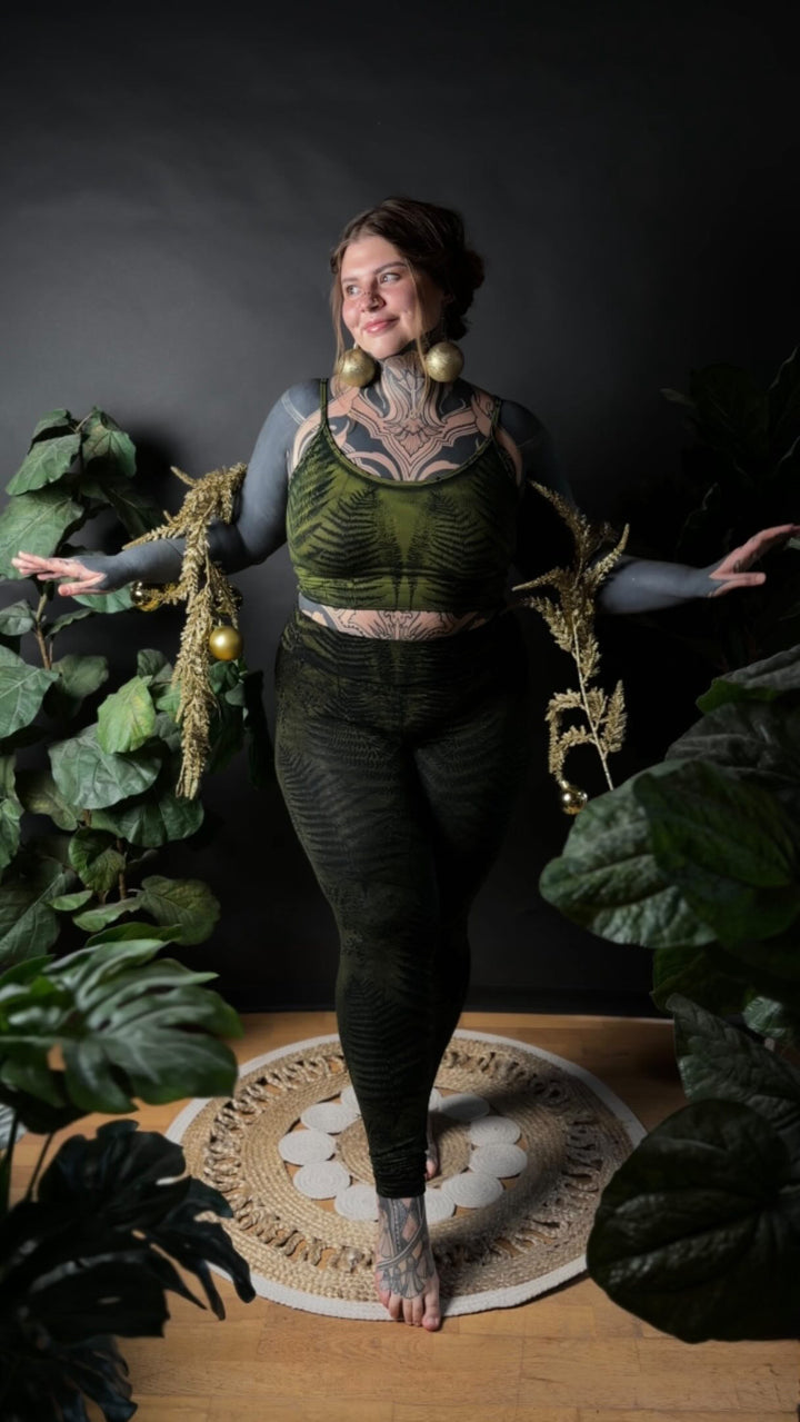 Farn Leggins ~ Grün
