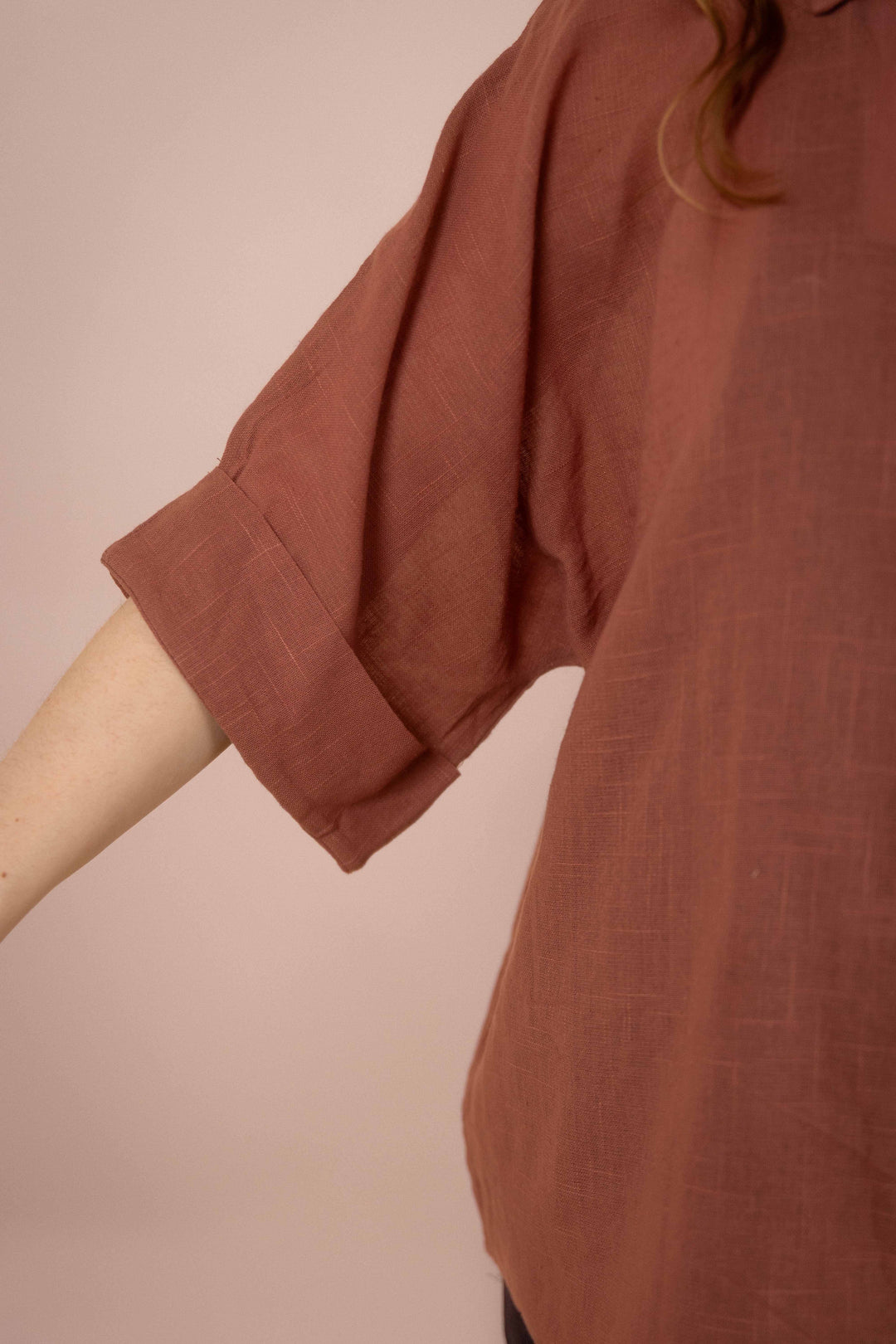 Hemd ~ JAMIE Dusty Rose in Slub Baumwolle