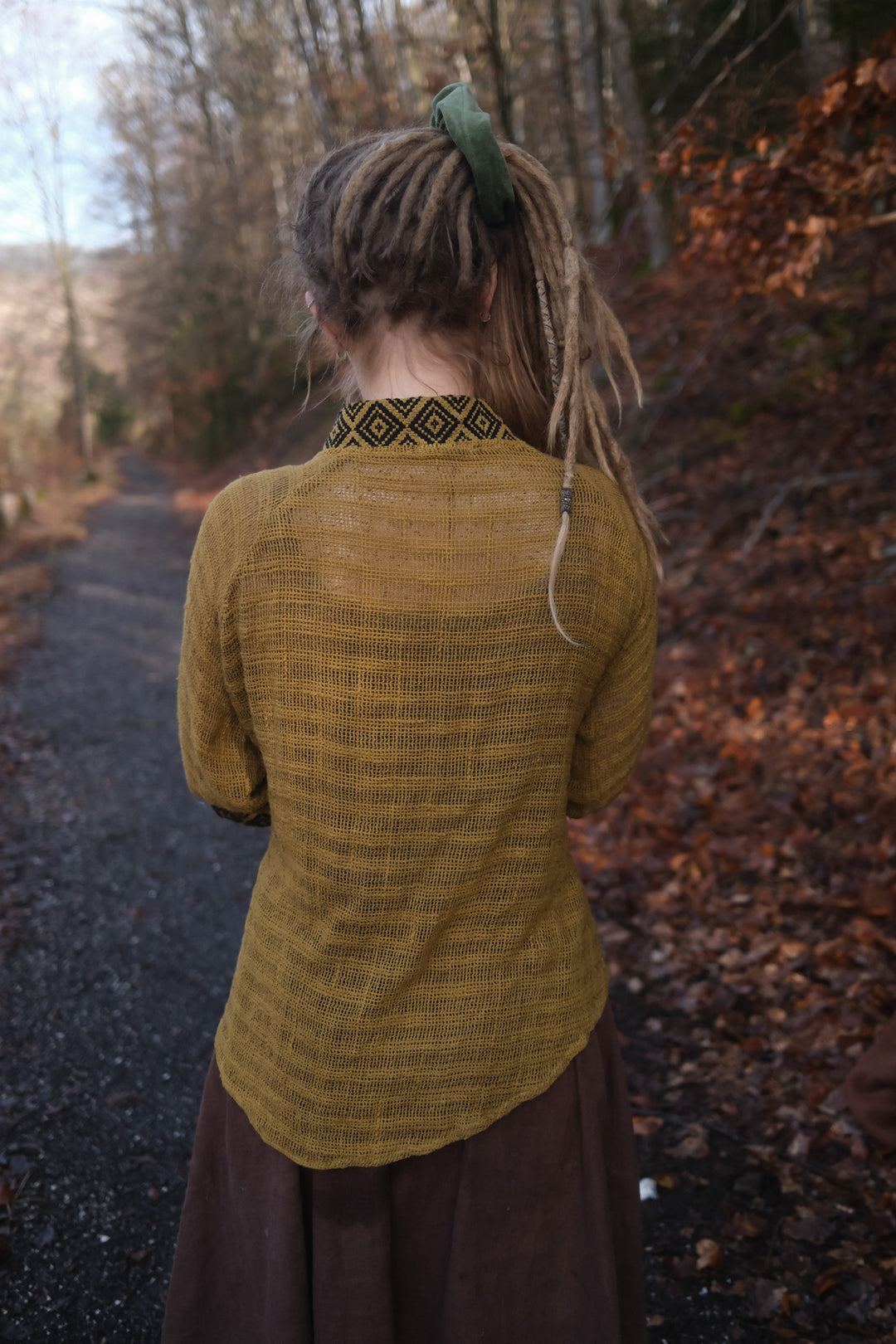Mesh cardigan ~ Mustard