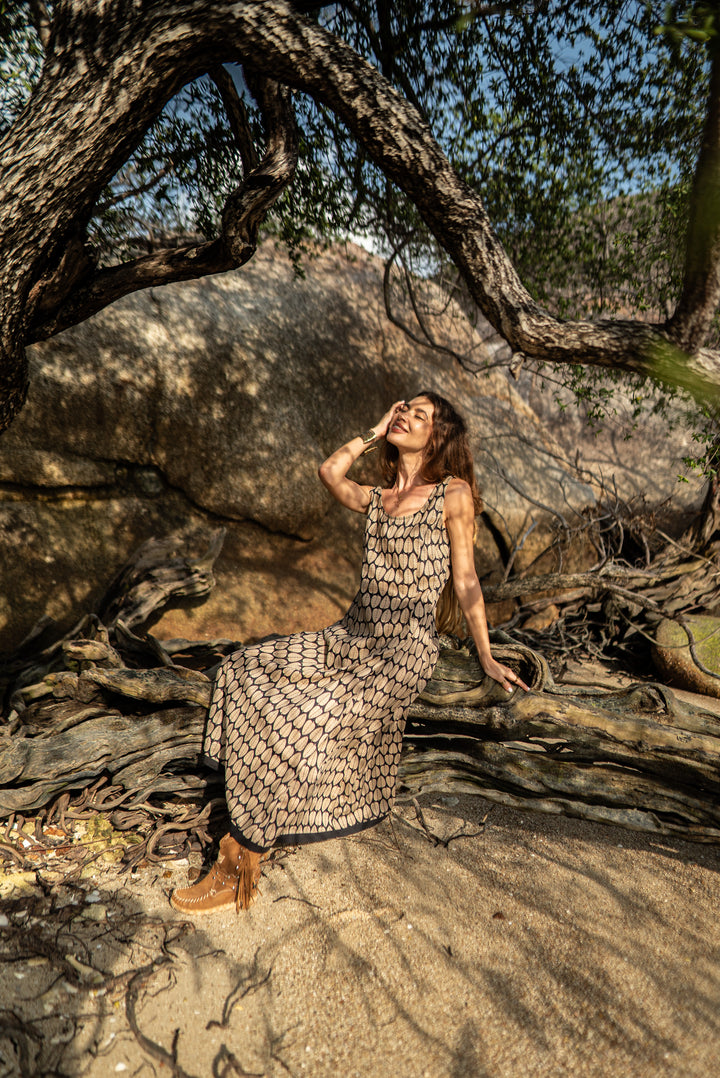 Langes Blockprint-Kleid SOHANI