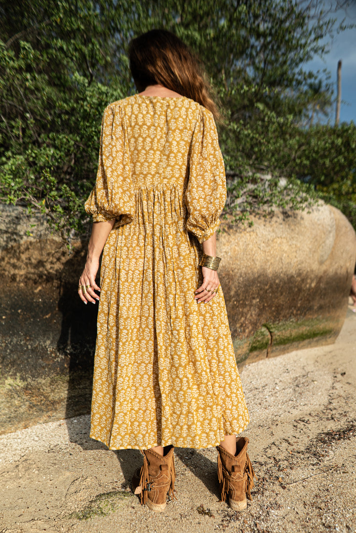 Langes Blockprint-Kleid LEONOR
