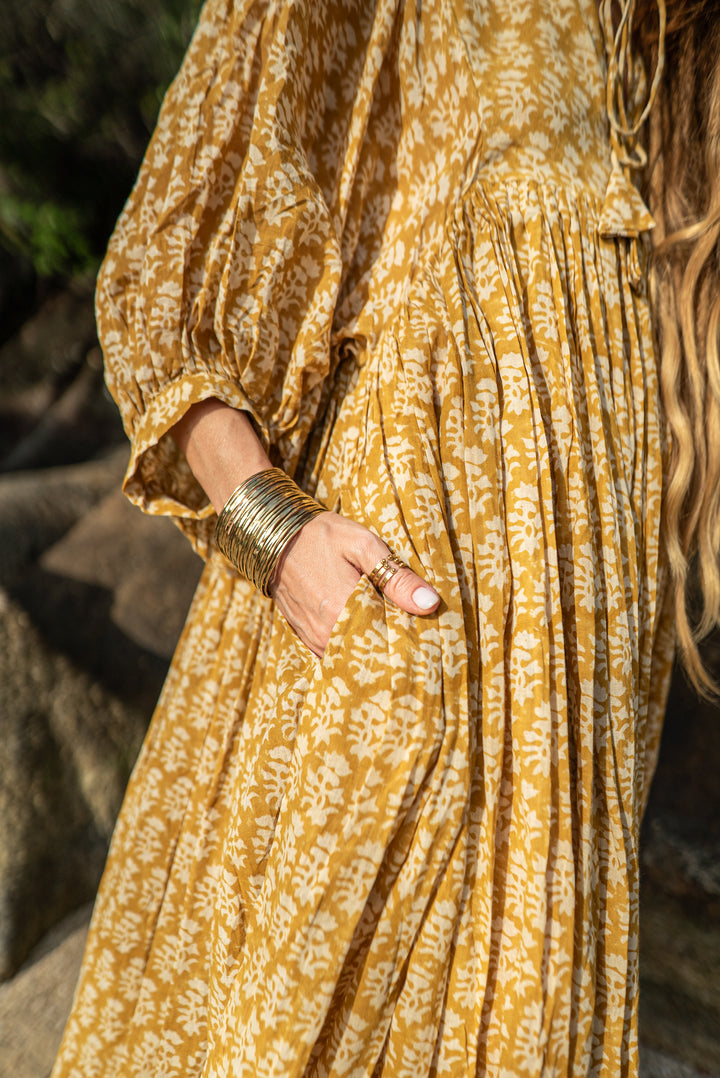 Langes Blockprint-Kleid LEONOR