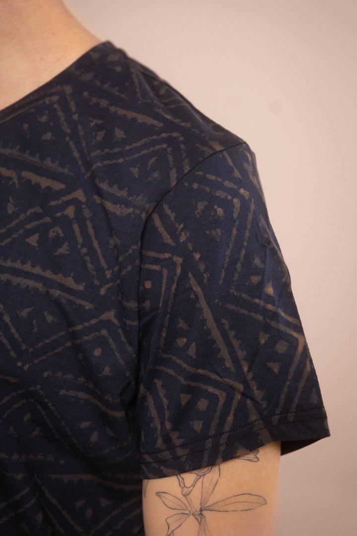 T-Shirt mit Blockprints blau-blau