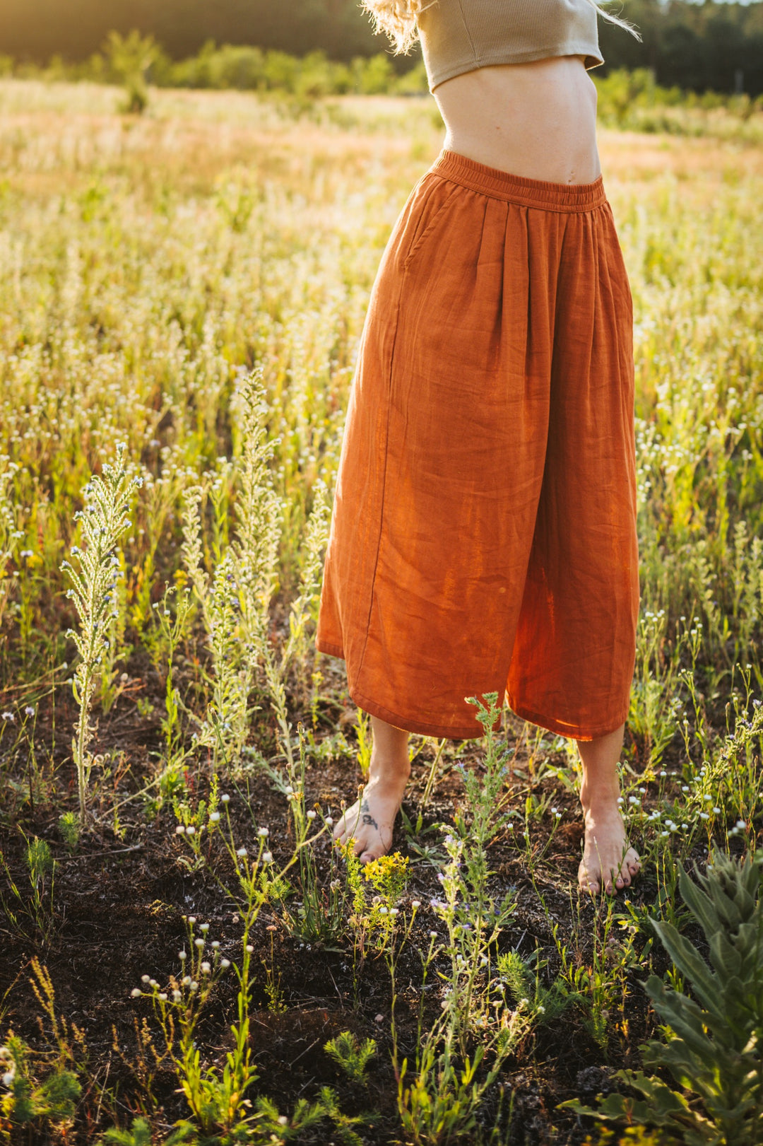 Musselin Culotte ~ Rostrot
