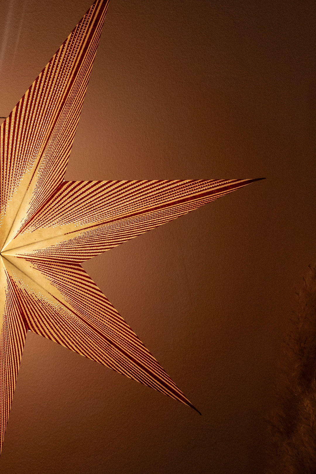 XL Glitzer Stern in WEISS-ROT