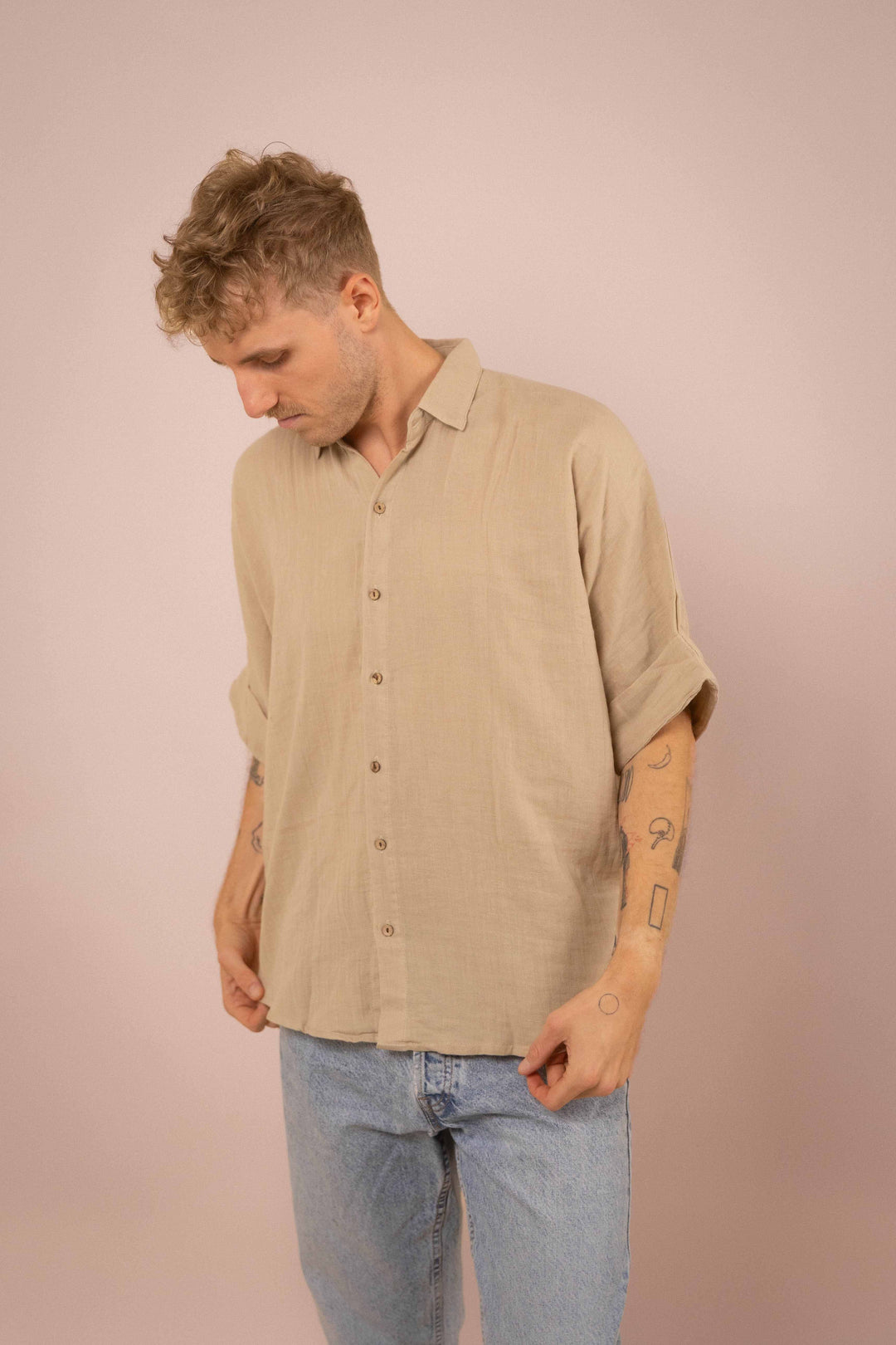 Musselin-Hemd ~ JAMIE Beige