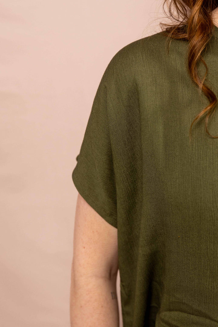 Luftiges Shirt in Grün, Vintage Oberteil, T-Shirt